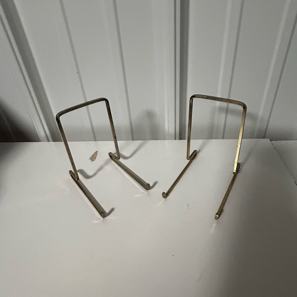 Brass Finish Display Easel Stands - Set of 2